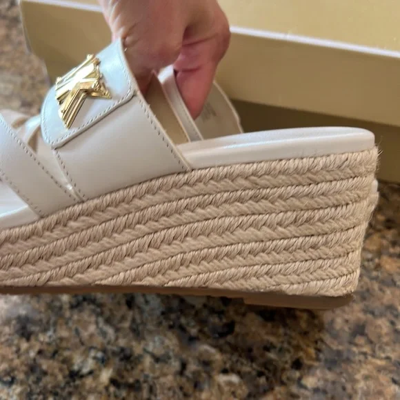 SOLD Michael Kors Cream Mid Wedge. New in Box - Picture 4 of 10